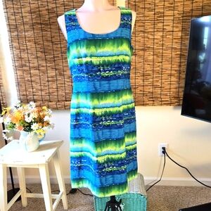 Jessica Howard Vibrant Watercolor Sleeveless Dress